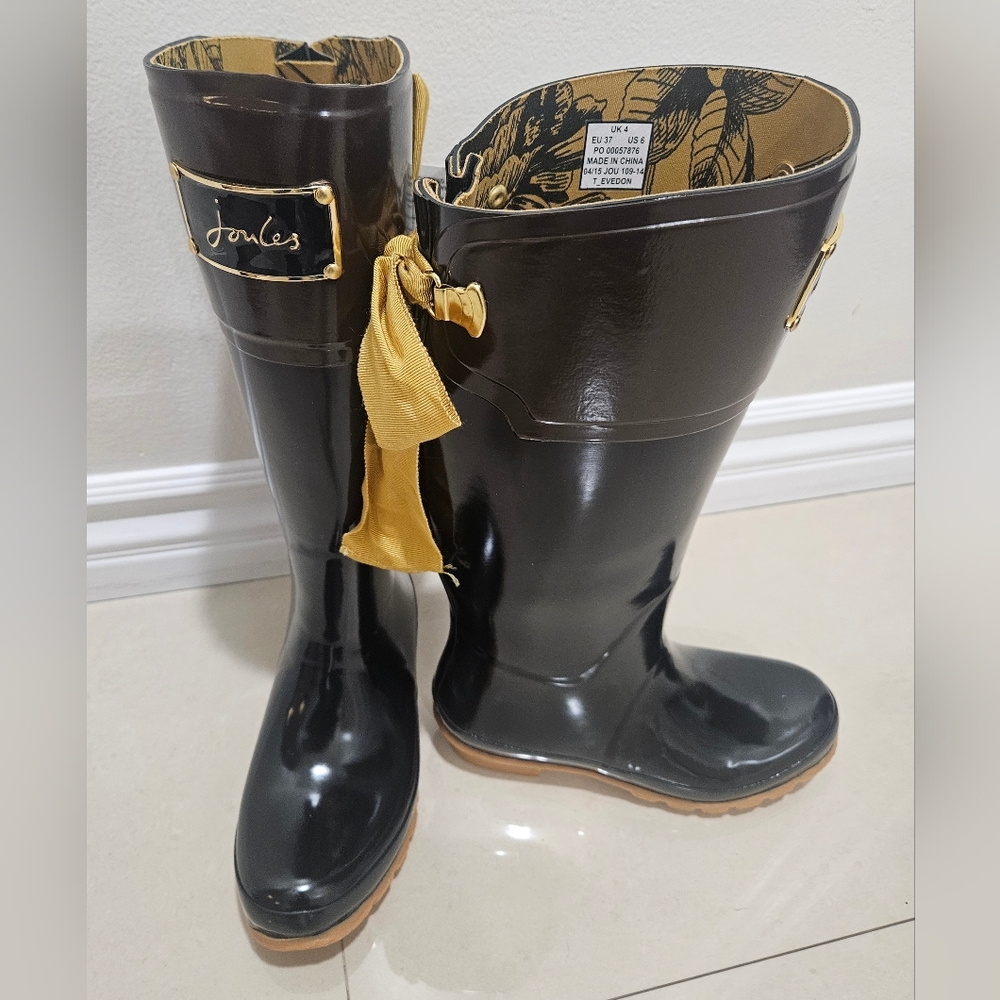 Joules Black Rain Boots - Picture 6 of 8